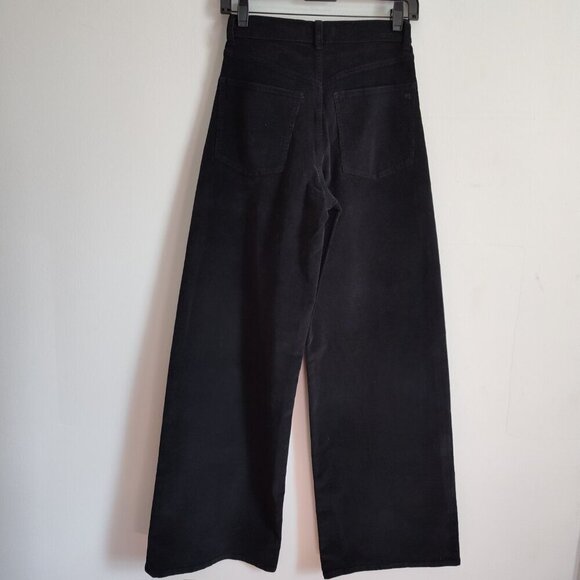 Ladies SZ 24 Madewell Black Super-Wide Corduroy Pant - Picture 4 of 6